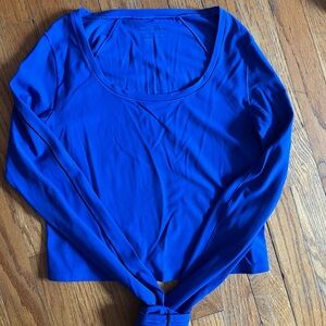 Athlete - Transcend Contrast Stretch Top - Blue - Medium - Crop